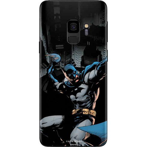 DC Comics Batman Throwing Batarang Jim Lee Art Galaxy S9 Skin
